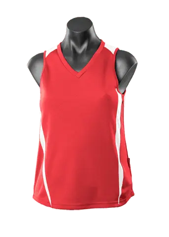 Aussie Pacific Casual Wear Red/White / 8 AUSSIE PACIFIC Eureka ladies singlet 2104